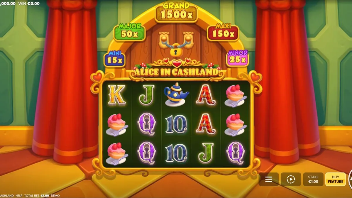 Alice in Cashland slot mobile interface